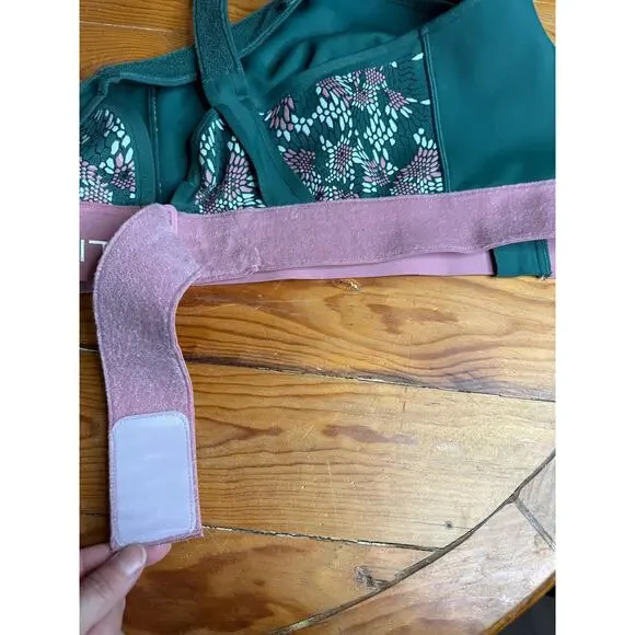 Shefit Green & Pink Adjustable Ultimate Zipper Front Sports Bra Sz: 6Luxe - Picture 5 of 7